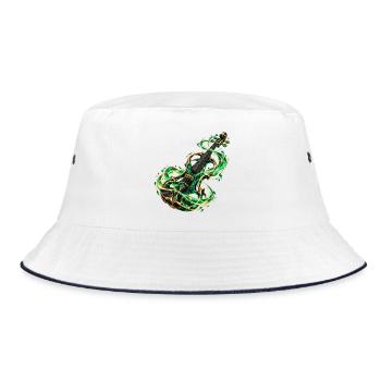 Smaragdgrüne Arkane Violine - Bucket Hat - Weiß/Navy - Vorne