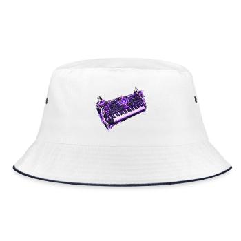Cosmic Core Synth - Bucket Hat - Weiß/Navy - Vorne