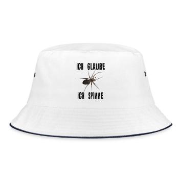 Ich glaube ich spinne - Spinne Spruch - Bucket Hat - Weiß/Navy - Vorne