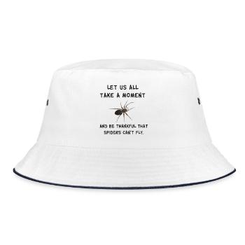 Thankful that spiders can't fly - Spinnen Spruch - Bucket Hat - Weiß/Navy - Vorne