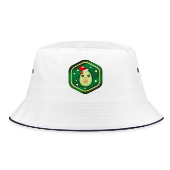 Weihnachts-Avocado - Bucket Hat - Weiß/Navy - Vorne