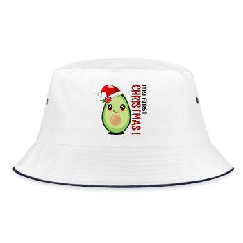 Mein erstes Weihnachten, Avocado Baby - Bucket Hat - Weiß/Navy - Vorne