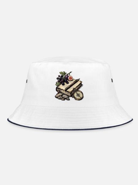 Botanisches Reisebuch - Bucket Hat - Weiß/Navy