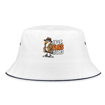 Spy Seagull Noir - Bucket Hat - Weiß/Navy - Vorne