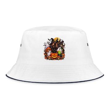 Magische Halloween Hexen & Geist - Bucket Hat - Weiß/Navy - Vorne