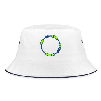 Plasmid DNA Genetik Logo - Bucket Hat - Weiß/Navy - Vorne