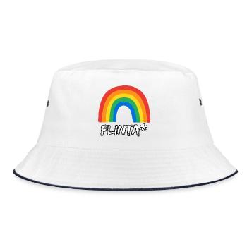 FLINTA REGENBOGEN PRIDE QUEER FEMINISMUS CSD - Bucket Hat - Weiß/Navy - Vorne