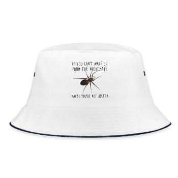 If you can't wake up from the nightmare - Spinne - Bucket Hat - Weiß/Navy - Vorne