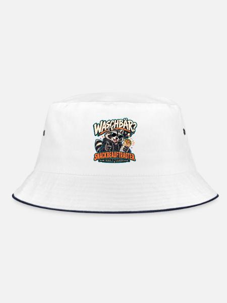 Waschbar Snackbeauftragter - Bucket Hat - Weiß/Navy