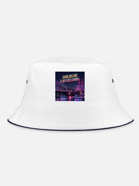 Kölner Dom - Bucket Hat - Weiß/Navy
