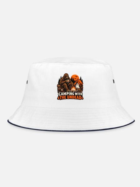 Camping mit den Untoten - Bucket Hat - Weiß/Navy