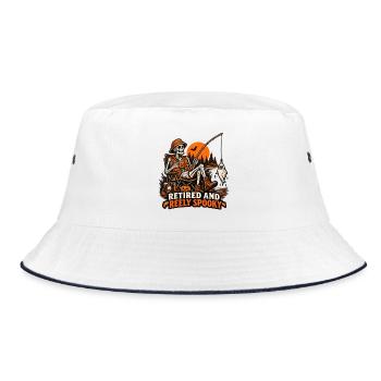Retired and Reely Spooky - Bucket Hat - Weiß/Navy - Vorne