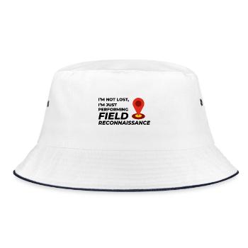 Field Reconnaissance GIS Surveyor Mapping Humor - Bucket Hat - white/navy - Front