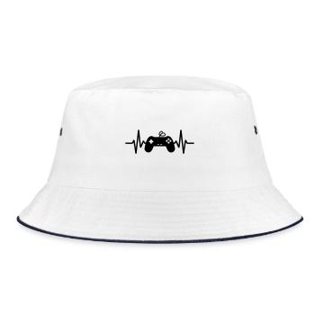 Gaming heartbeat - Bucket Hat - white/navy - Front