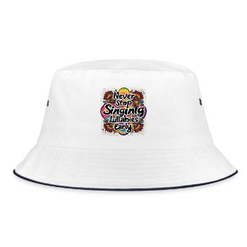 Never Stop Singing Lullabies Early Design - Bucket Hat - white/navy - Front