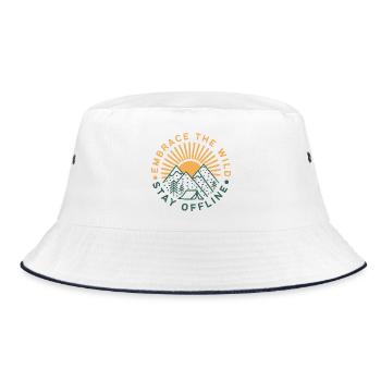 Embrace The Wild Stay Offline - Bucket Hat - white/navy - Front