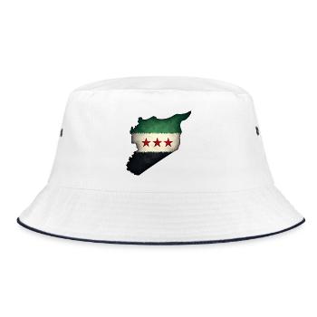 flagge syrien - Bucket Hat - Weiß/Navy - Vorne