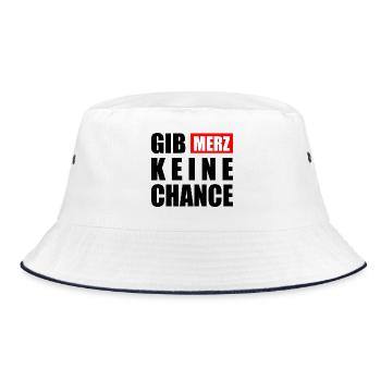 gib merz keine chance - Bucket Hat - Weiß/Navy - Vorne