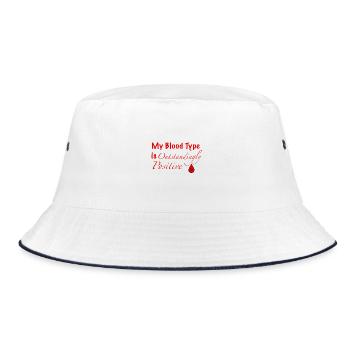 Blood Type O+ - Bucket Hat - white/navy - Front