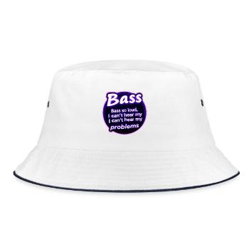 Bässe zu stark, tiefe Vibrationen - Bucket Hat - Weiß/Navy - Vorne