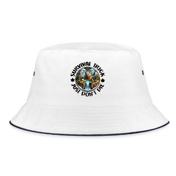 Survival Trick Skills Wilderness Survival - Bucket Hat - white/navy - Front