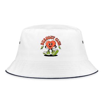 Burnout Club Heart Health Laughing Heart - Bucket Hat - white/navy - Front