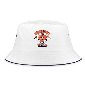 Burnout Club Heart Health Laughing Heart - Bucket Hat - white/navy - Front