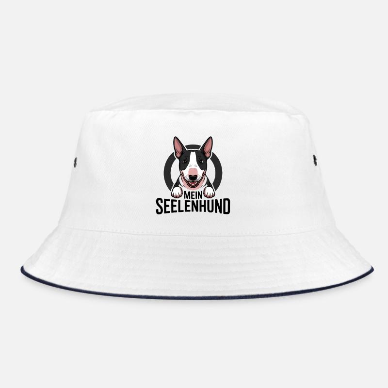 Minibullterrier - mein Seelenhund - Bucket Hat - Weiß/Navy