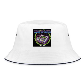 Retro Digital Phone Zone Illustration - Bucket Hat - white/navy - Front