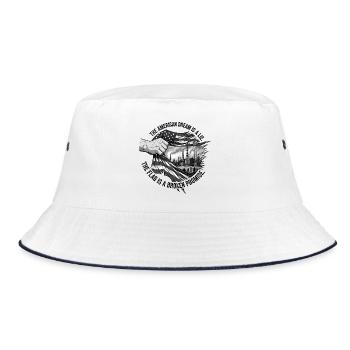 The American Dream is a Lie - Bucket Hat - white/navy - Front