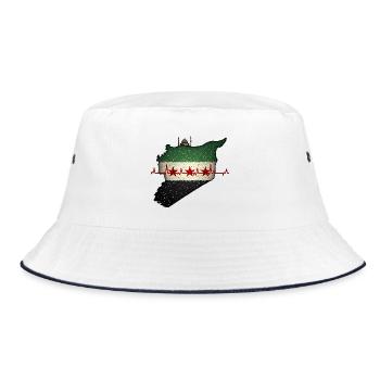 freie Syrien - Bucket Hat - Weiß/Navy - Vorne