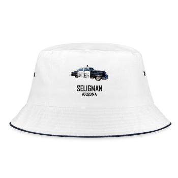 Old car in Seligman in Arizona, US Road 66 - Bucket Hat - white/navy - Front