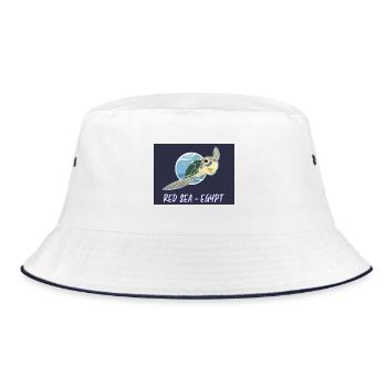 Red SEA Egypt - Turtle Design - Bucket Hat - Weiß/Navy - Vorne