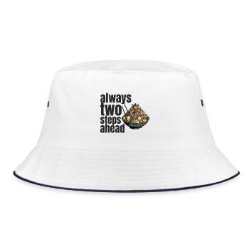 always two steps ahead - Bucket Hat - Weiß/Navy - Vorne