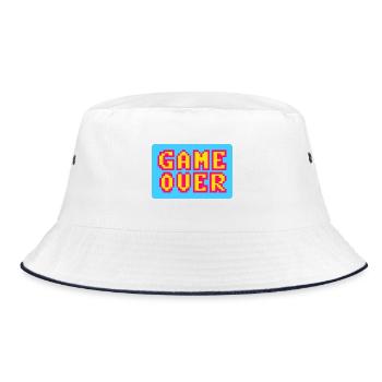 Game Over retrogaming vintage pixels - Bucket Hat - white/navy - Front