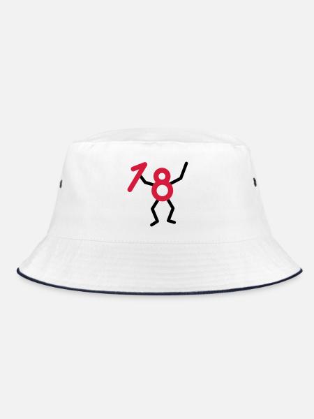 Endlich18 ! - Bucket Hat - Weiß/Navy - Vorne