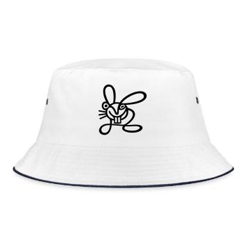 Strichhase - Bucket Hat - Weiß/Navy - Vorne