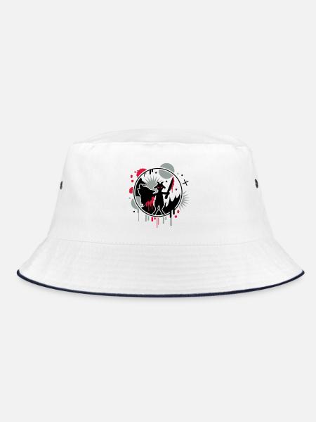 The wolf and the goat - Bucket Hat - white/navy - Front