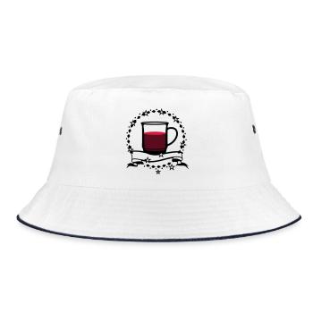 A cup of hot mulled wine - Bucket Hat - white/navy - Front