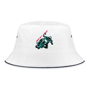 MT-09 - Bucket Hat - Weiß/Navy - Vorne