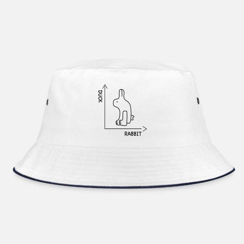 optische Täuschung - Bucket Hat - Weiß/Navy
