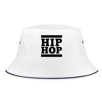 HIP HOP, Das hat mit Hip Hop nichts zu tun - Bucket Hat - Weiß/Navy - Vorne
