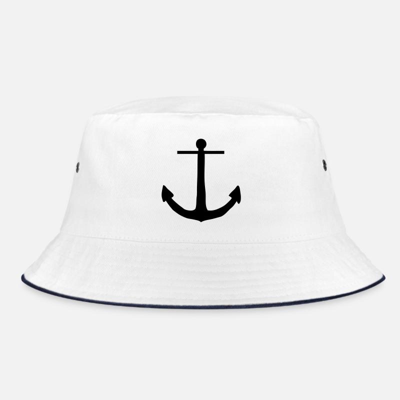 anker - Bucket Hat - Weiß/Navy