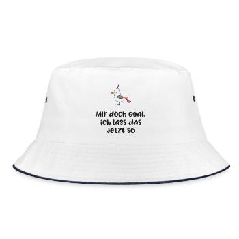 lustiger Spruch - Bucket Hat - Weiß/Navy - Vorne