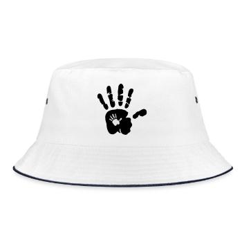 Hand in hand - hands - child - children - kids - Bucket Hat - white/navy - Front