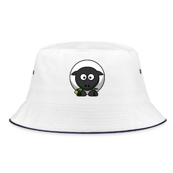 Moonlit Night Sheep Cartoon - Bucket Hat - white/navy - Front