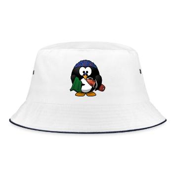 Chapeau de fleur pingouin sur la plage - Bob - blanc/marine - Devant