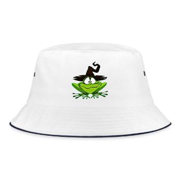 witches frog - Bucket Hat - white/navy - Front