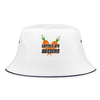 Carrots are awesome - Karotten Möhren vegetarisch - Bucket Hat - Weiß/Navy - Vorne