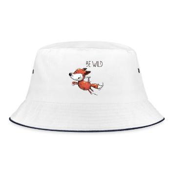 Be Wild Fox with Riding Mouse - Baby Comic - Bucket Hat - white/navy - Front